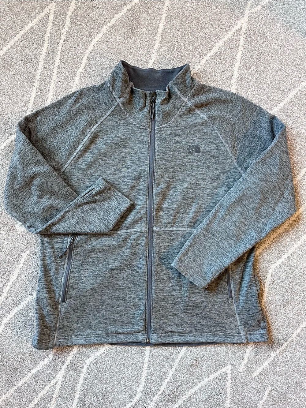 North Face Gray Full Zip Midweight Fleece Jacket